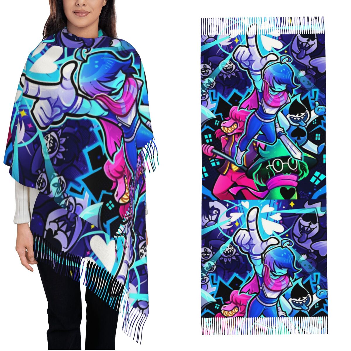 Pashmina Wrap Large - Deltarunes Chal Wraps Bufanda larga grande