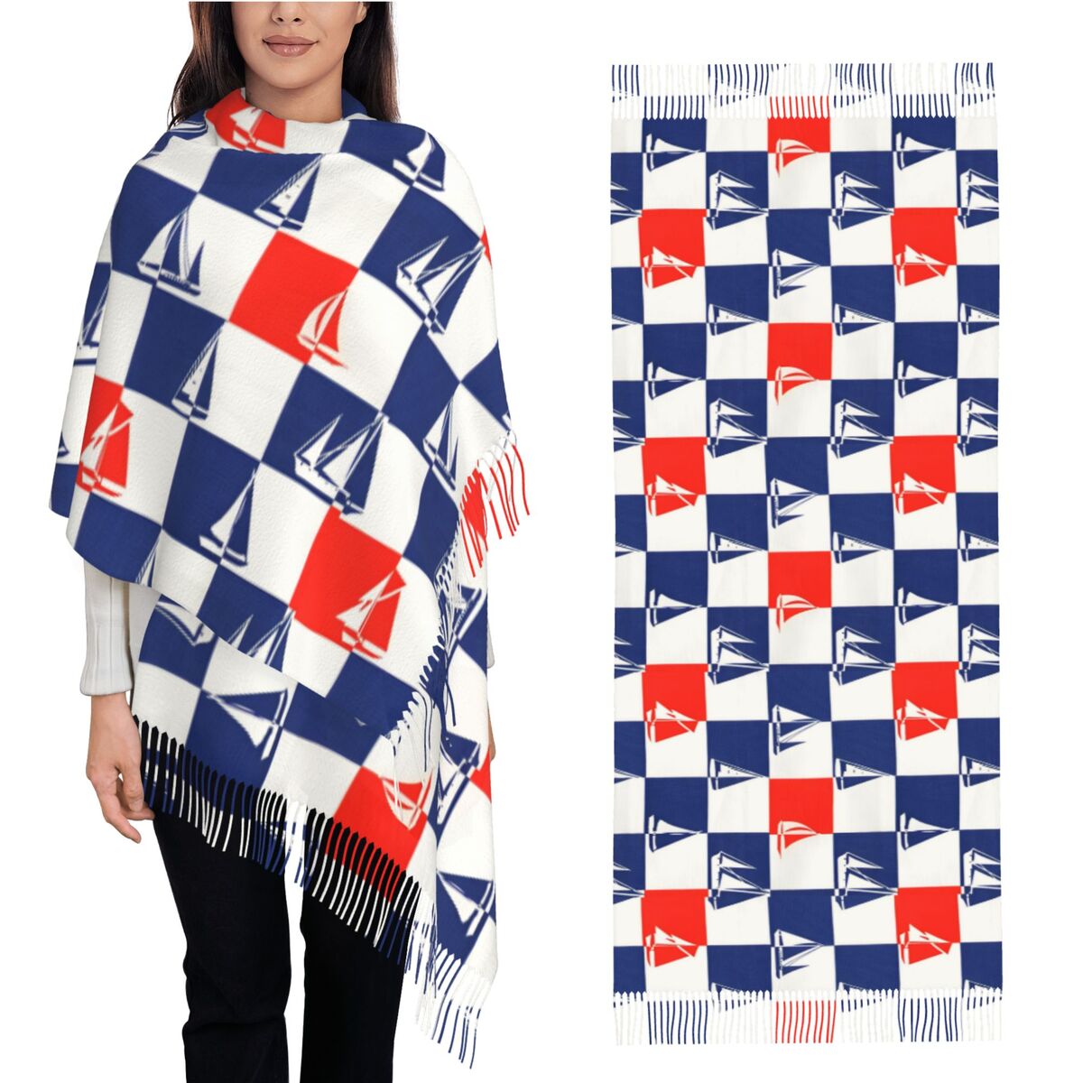 Pashmina Wrap Large - Bufanda de océano para barco de