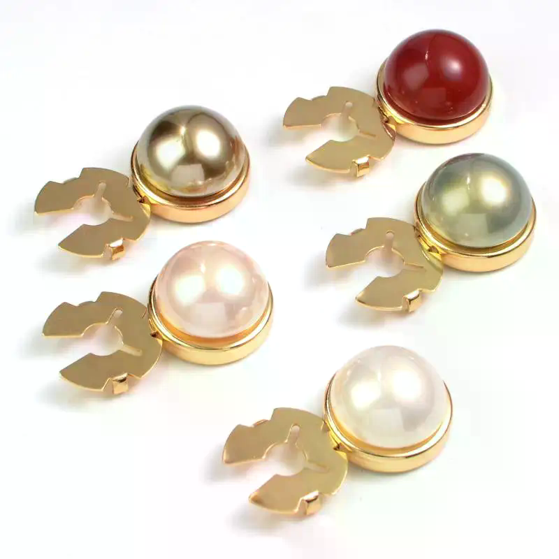Tie Clip Silver - Dos clips para gemelos con botones