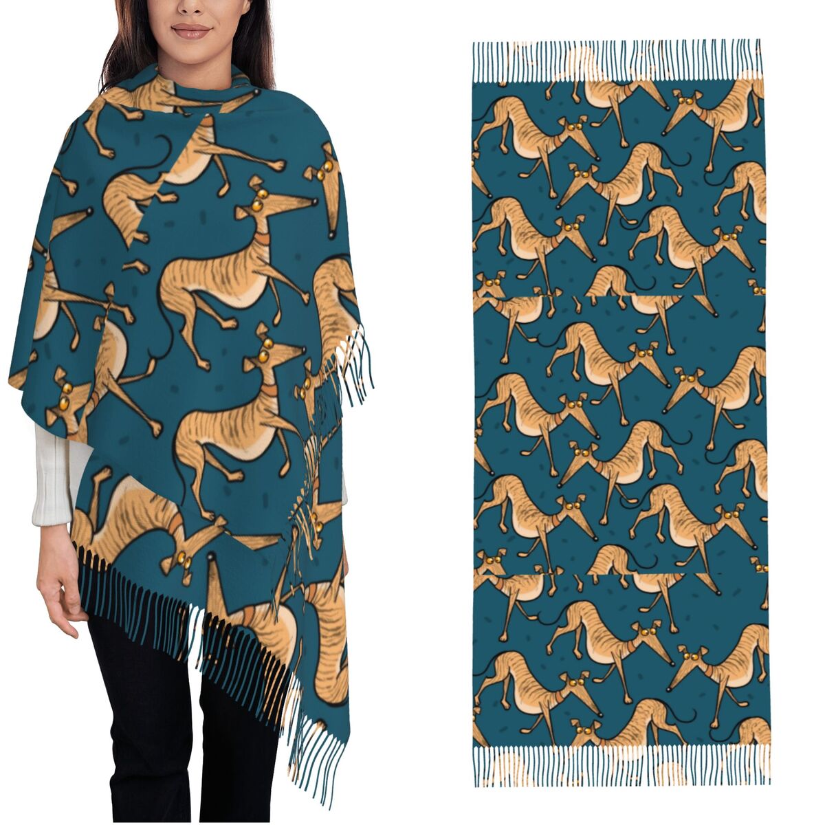 Pashmina Wrap Large - Chales para perros galgo Whippet Lurcher,