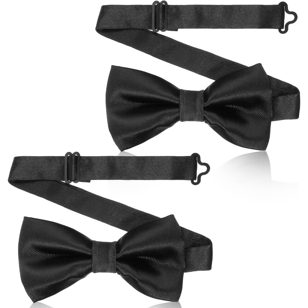 Bow Tie Pre Tied - Pajaritas Negras de 2 Piezas, Pre-Atadas