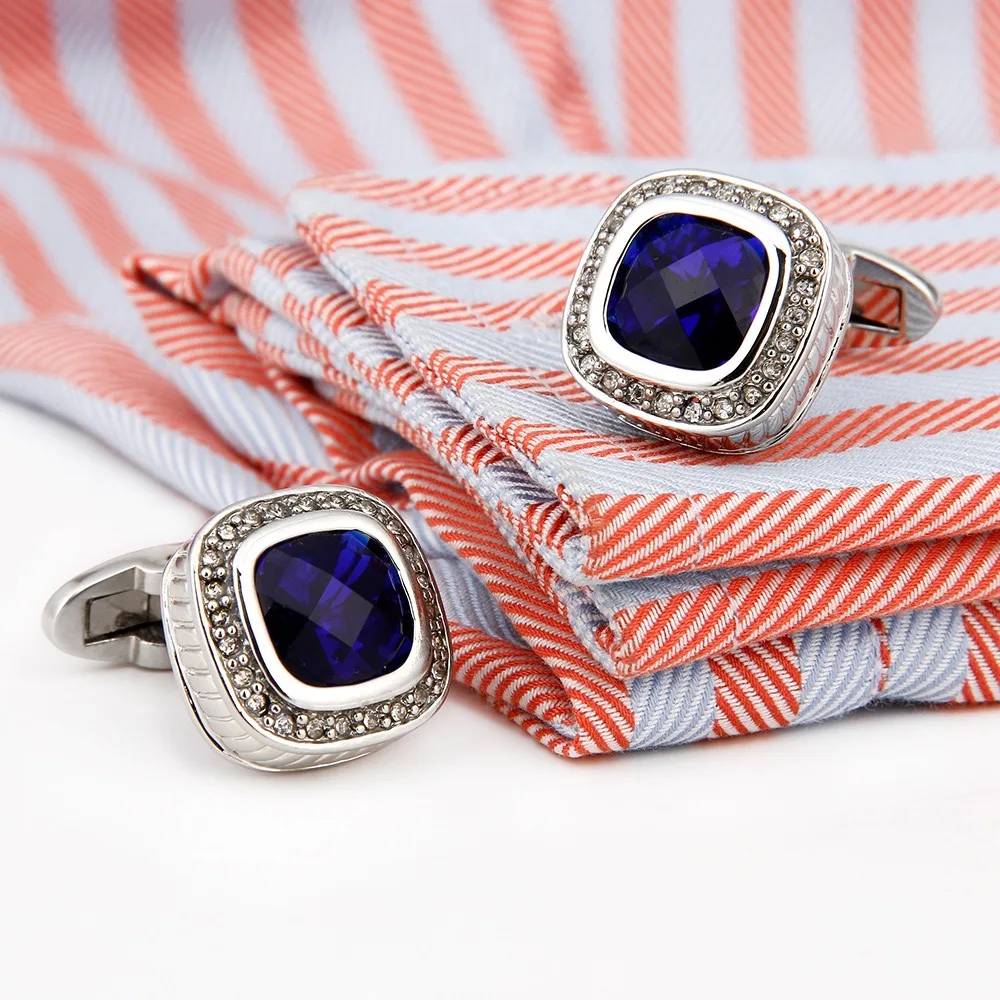 Tie Clip Silver - Gemelos para hombre, conjunto de botones