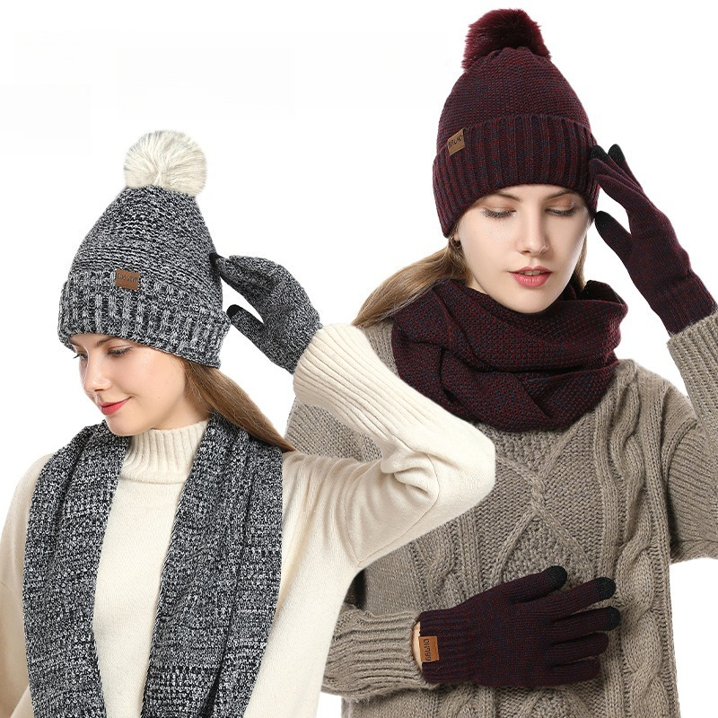 Infinity Scarf Knit - Conjunto de invierno de 3 piezas