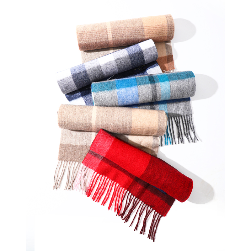 Muffler Men Wool - Bufanda de celosía clásica para mujer