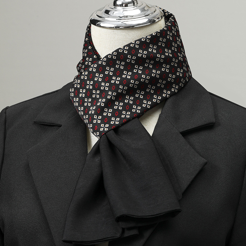Ascot Neck Scarf - Bufanda para hombre, bufanda de seda