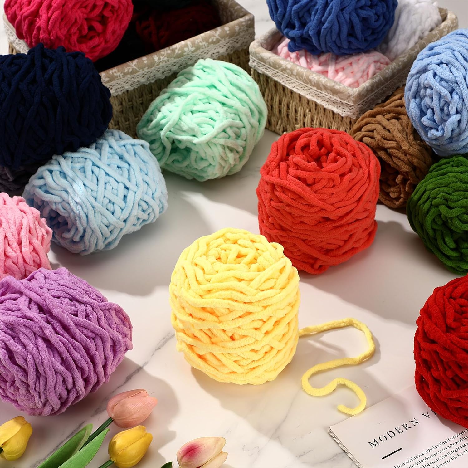 3 Piezas de Hilo de Chenilla d - Woven Scarf Blanket reseña y precio