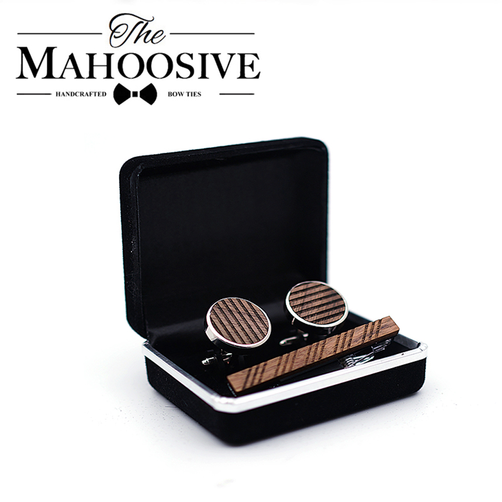 Gemelos de madera de alta cali - Tie Bar Set Gift reseña y precio