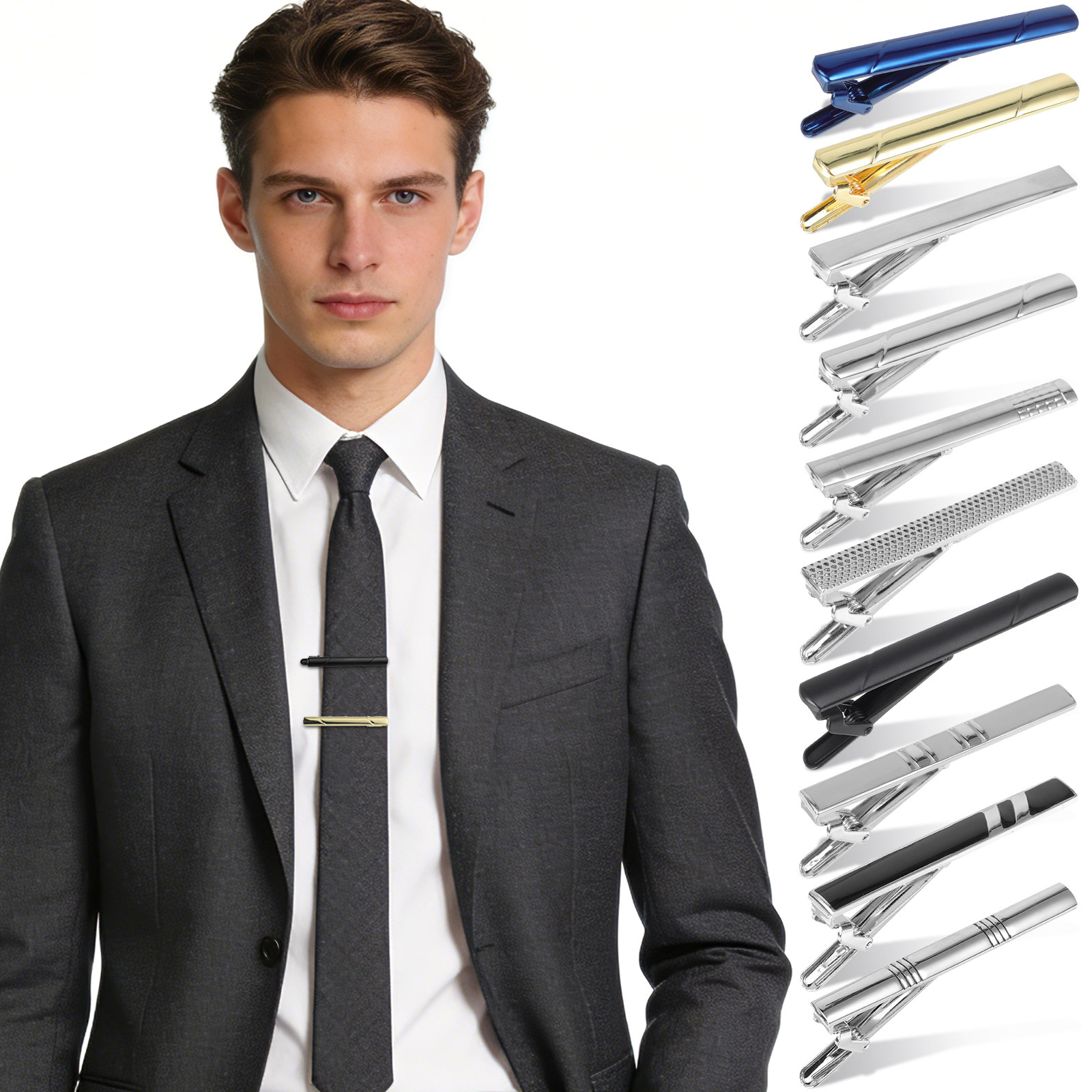 Juego de 10 Clips para Corbata - Tie Bar Set Gift reseña y precio