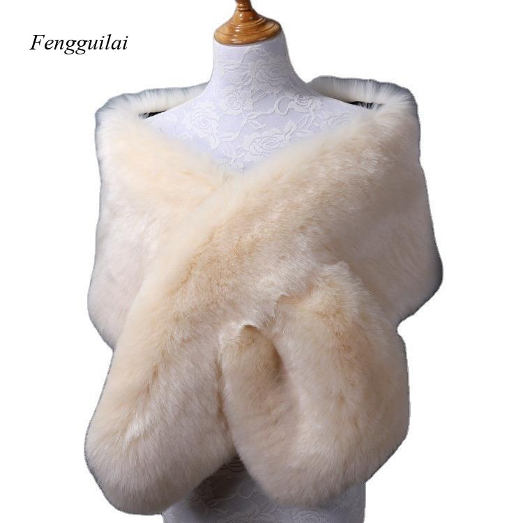 Chal de Piel Sintética Blanca  - Stole Wedding Shawl reseña y precio