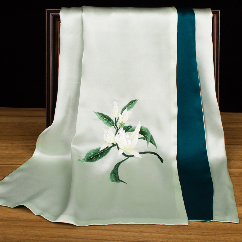Bufanda de Seda Pura con Borda - Silk Neck Scarf reseña y precio
