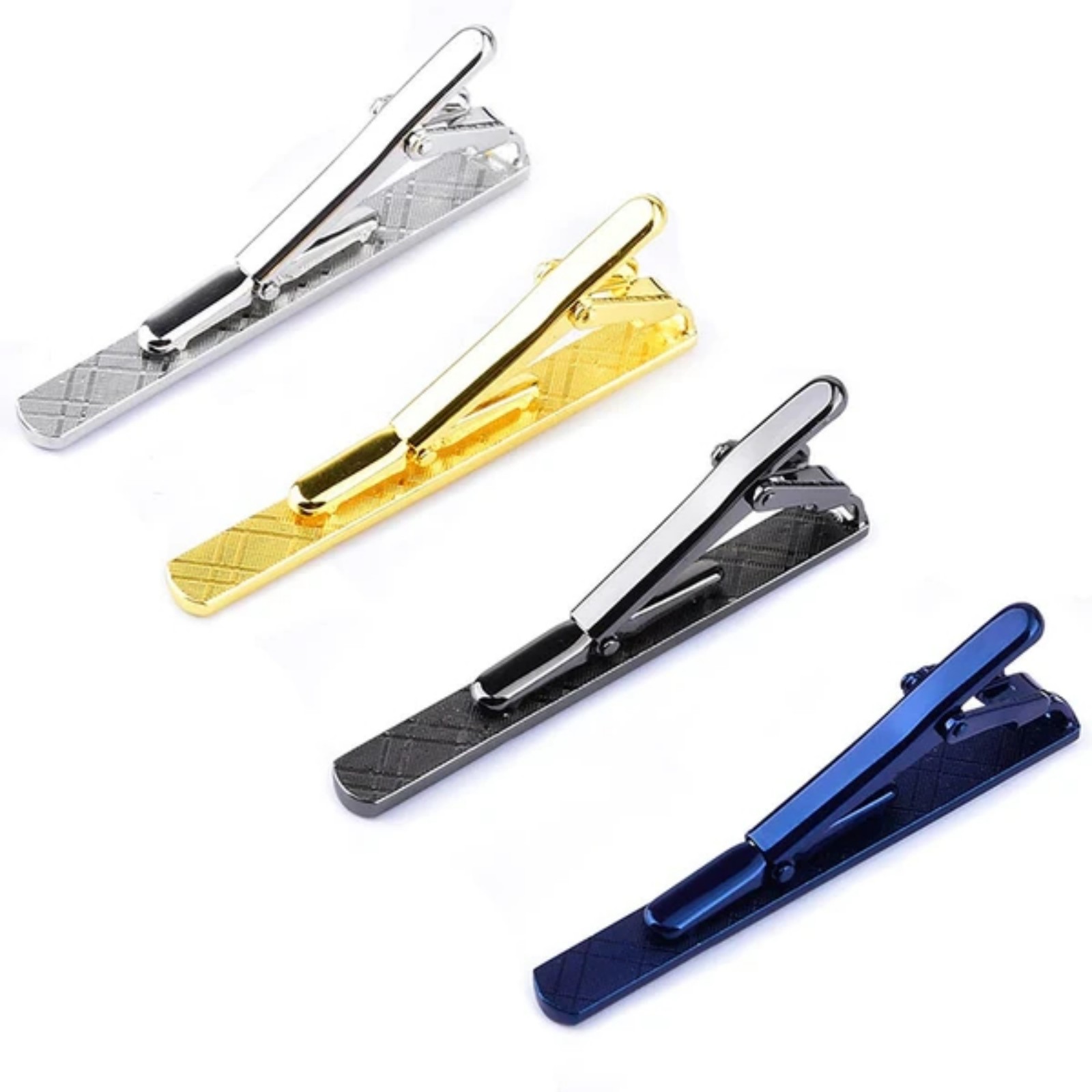 Juego de 4 Pinzas para Corbata - Tie Clip Silver reseña y precio