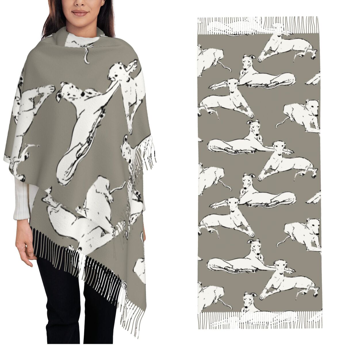 Bufanda relajante de galgo Whi - Pashmina Wrap Large reseña y precio