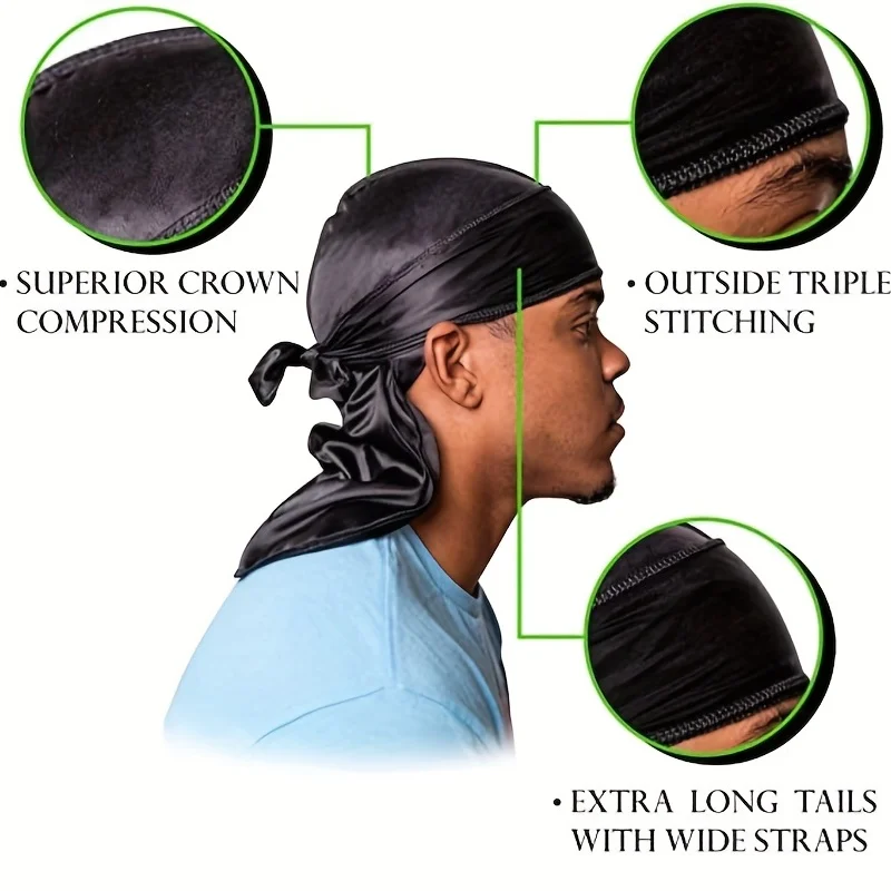 Durag de seda para hombre, gor - Bandana Doo Rag reseña y precio