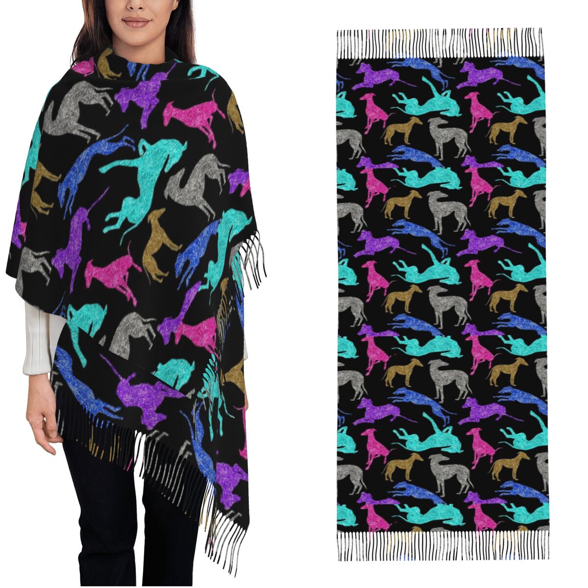 Bufanda combinada Greyhound, c - Pashmina Wrap Large reseña y precio