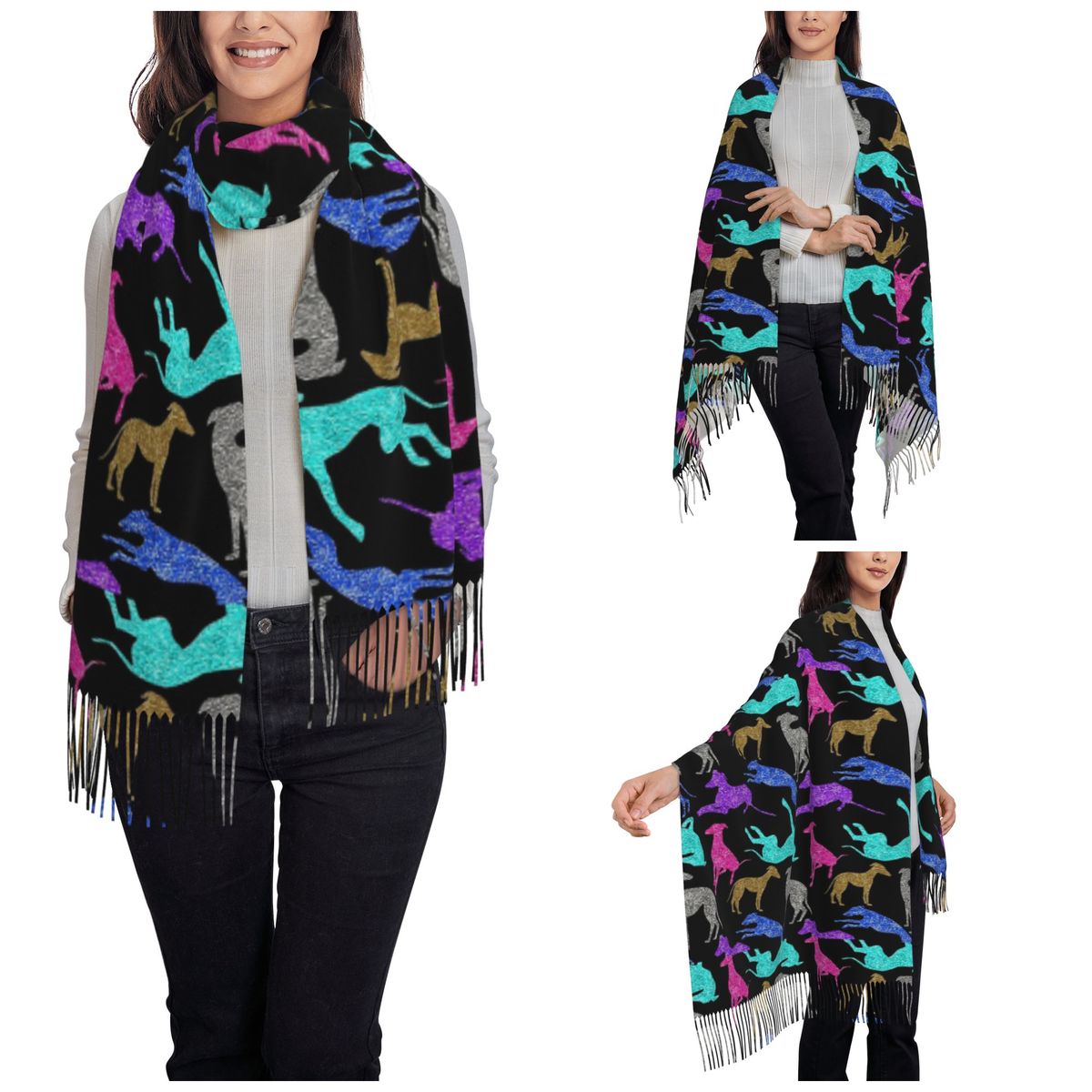 Bufanda combinada Greyhound, c - Pashmina Wrap Large reseña y precio